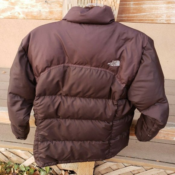 The North Face Womens XS Brown Nuptse Jacket Coat Goose Down Winter Puffer - Picture 2 of 3